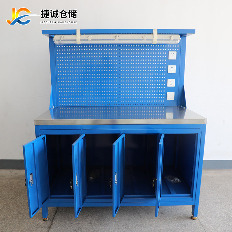 厂家供应重型操作台新款工厂车间维修检验带储物挂板重型操作台