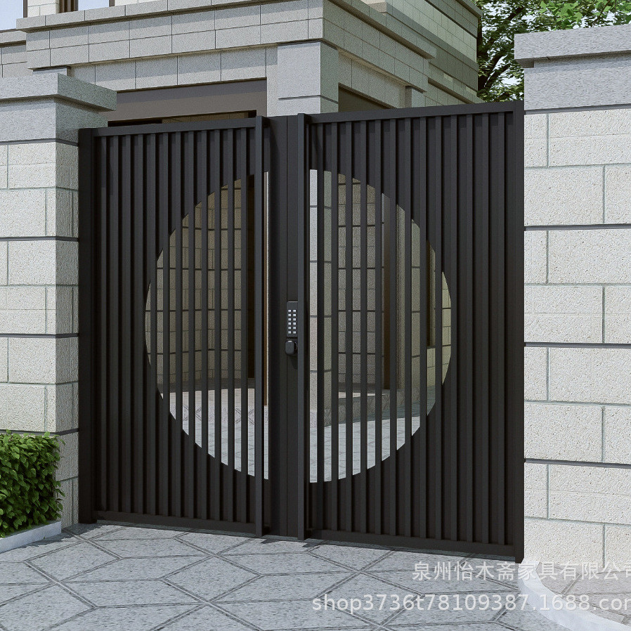 热销户外铝艺铁艺门别墅门外门大门庭院乡村花园双开门单扇门户不