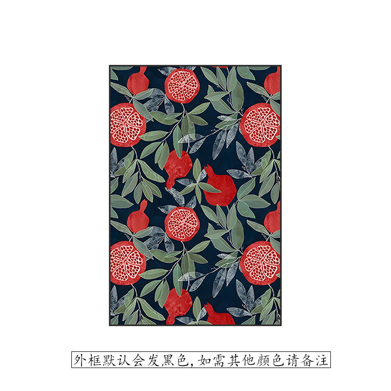 现代简约客厅红色石榴小众复古风餐厅玄关装饰画卧室壁画竖版挂画