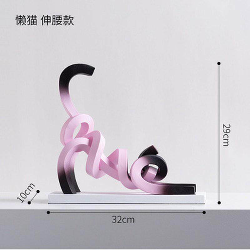 现代简约懒猫桌面装饰创意家居儿童房书房软装树脂摆件