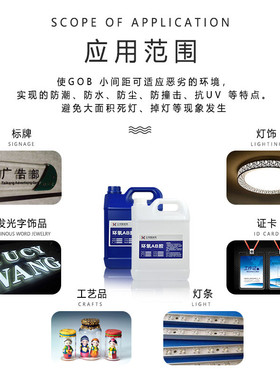 GOB灌封胶防潮防水防尘防撞击抗UV小间距LED显示屏倒装胶耐低温胶