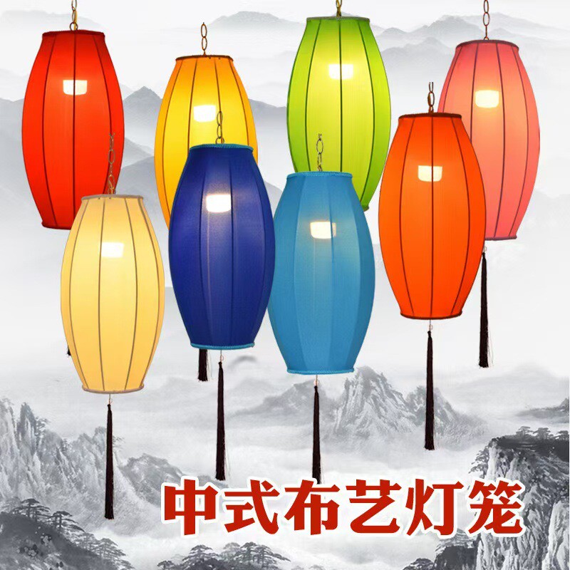 新中式橄榄手工绘画中国婚礼户外装饰仿古手绘红网红灯笼新年唐风