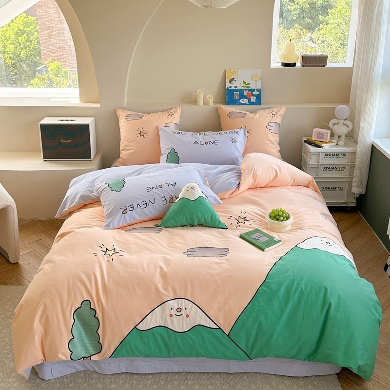 卡通磨毛四件套秋冬床单被套加厚儿童三件套床上用品4