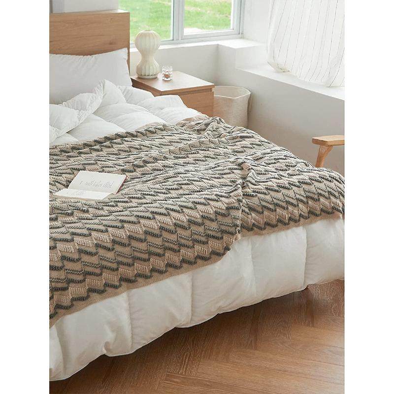 6b76双色沙发毯盖毯毛毯床尾毯针织ins风空调毯流苏午睡客厅毯子,床上用品,休闲毯/毛毯/绒毯,淘宝优惠券,粉丝福利购,淘宝优惠卷