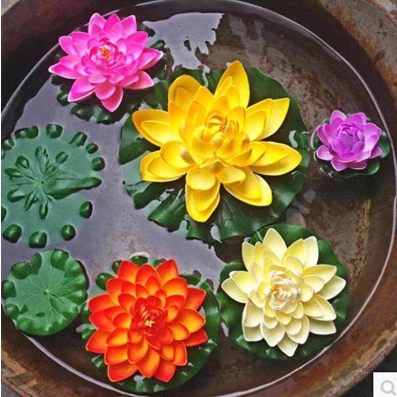 仿真60cm大荷花黄色睡莲植物花卉人造花手工花艺舞台客厅装饰道具