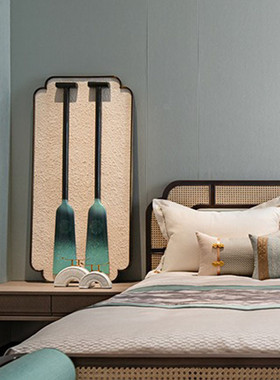 热销创意新中式拱形陶瓷水墨裂纹金属抽象桥摆件客厅书房玄关家居