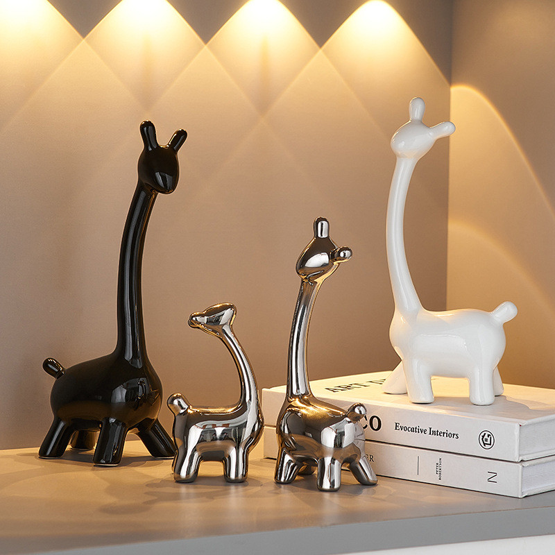 热销现代轻奢一家四口鹿亲子摆件家居饰品客厅酒柜电视柜玄关装饰