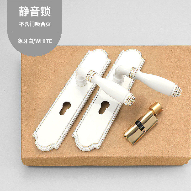 复古中式古铜色木门卧室家用欧式静音分体式门锁房门门锁室内把手
