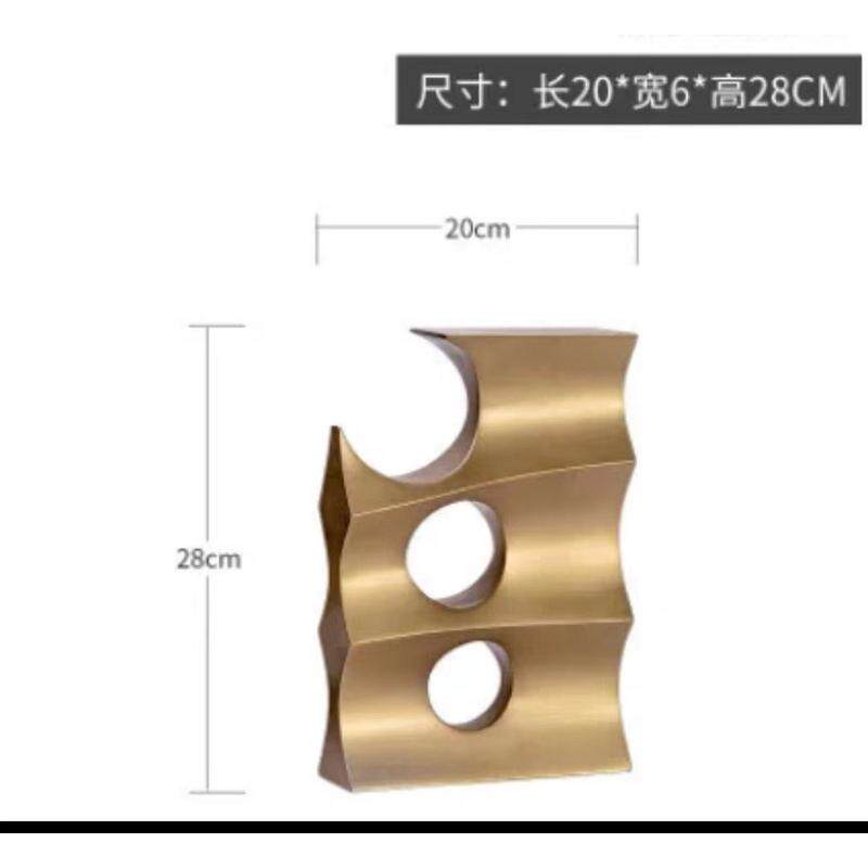 现代轻奢创意树脂镂空几何软装摆件样板房客厅茶几餐桌面家居饰品