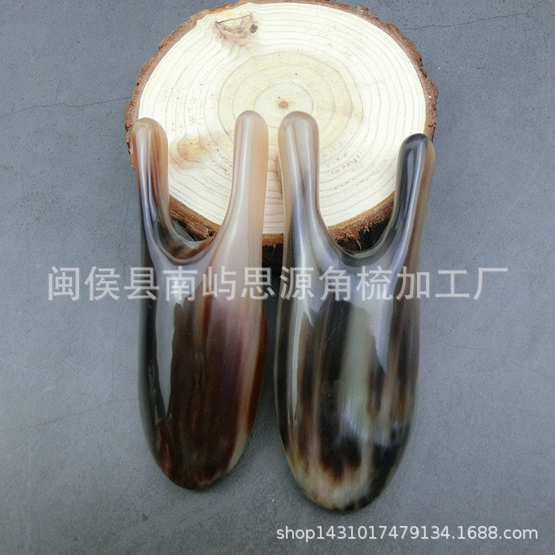 天然白水牛角拨筋棒鼻子刮痧按摩板眼部穴位棒多功能按摩器