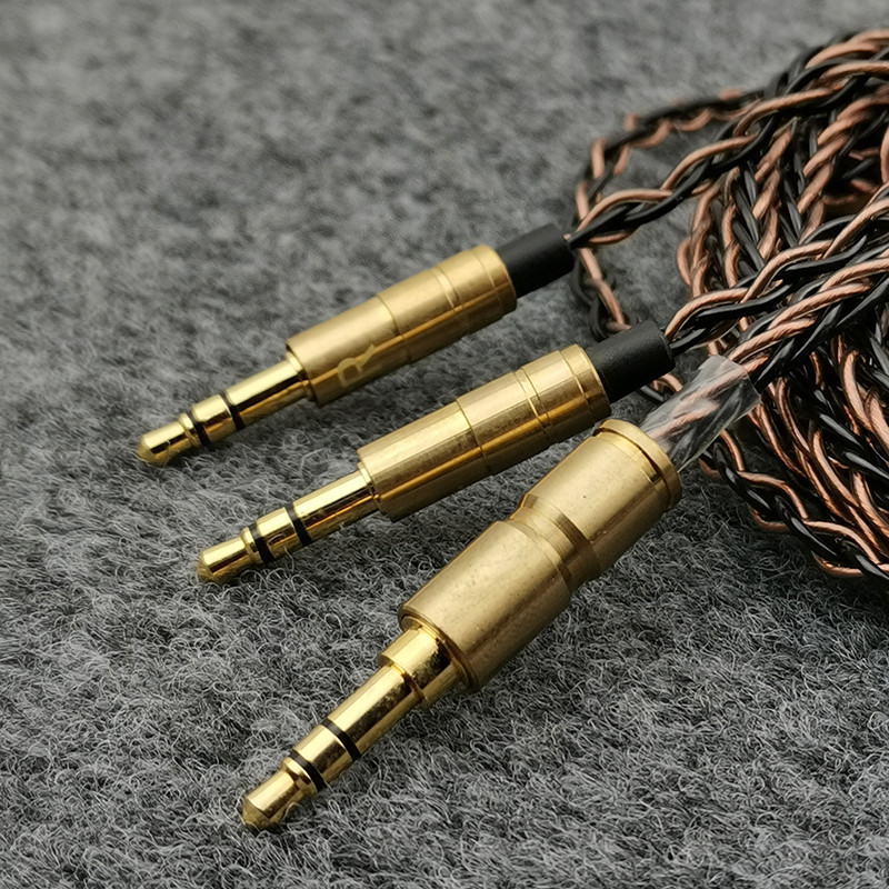 头戴式耳机升级线铜银八股混编一分二音频线双头3.5mm可拔双插头