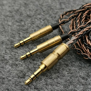 头戴式 耳机升级线铜银八股混编一分二音频线双头3.5mm可拔双插头