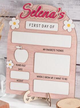 pod热卖开学记录板标志定制返校姓名木标牌双层木牌一件定制