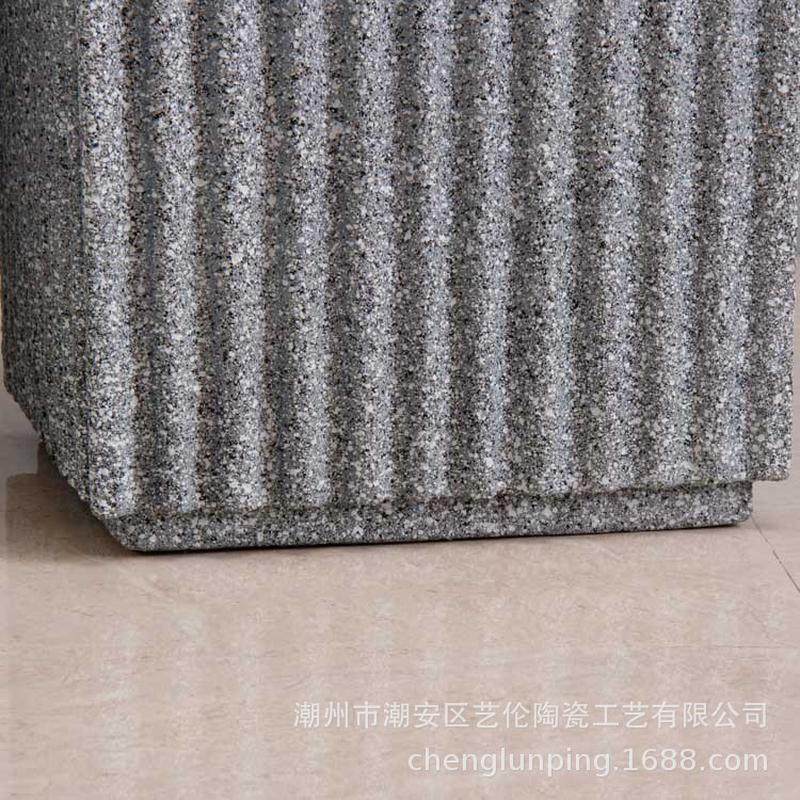 花器方形条纹组合玻璃钢落地大花瓶简约干花插酒店商场大堂装饰