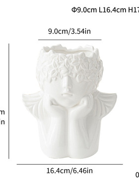 北欧风创意陶瓷工艺品白色简约花瓶家居插花装饰摆件礼品批发