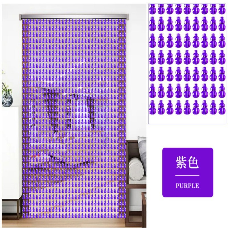 葫芦珠帘免打孔家用塑料防蚊门帘防蝇水晶隔断帘夏季厨房遮挡新款