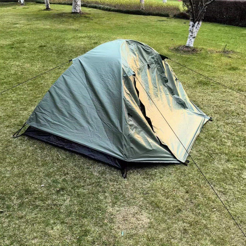 双层沙滩露营帐篷单人防雨防晒野营帐篷便携户外防蚊防晒手搭帐篷