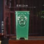 鼓丁四方兽头兰花盆紫砂釉水批发宜兴治张诚室内摆件ylh11ylh112