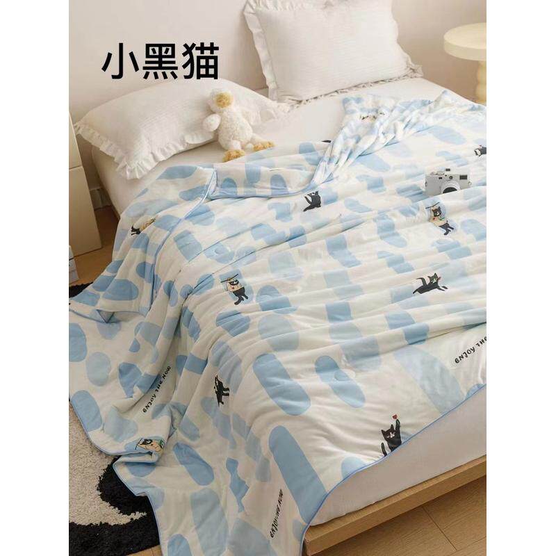 针织棉夏凉被空调凉感纤维儿童午休薄被可机洗大豆被夏被批发