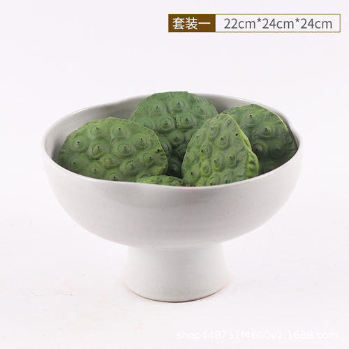 创意新中式仿真花莲蓬工艺品摆件酒店会所软装花艺家居餐边桌摆设