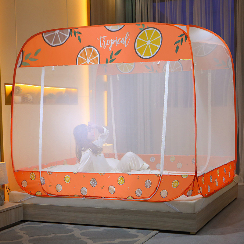 免安装蒙古包公主风蚊帐无需支架1.8m床家用1.5m防摔儿童1可折叠