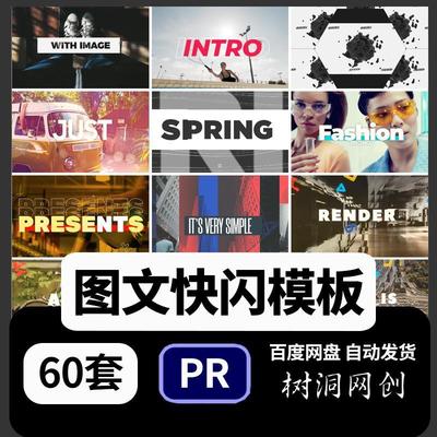 pr快闪模板文字视频剪辑活动快剪片头开场图形照片电子相册素材