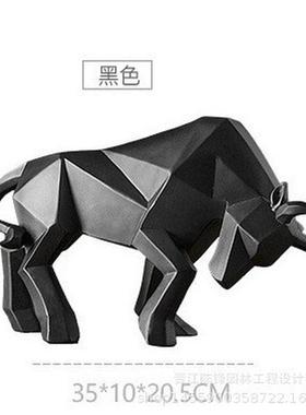 批发高档北欧树脂创意工艺品家居客厅办公室牛气冲天桌面场景摆件