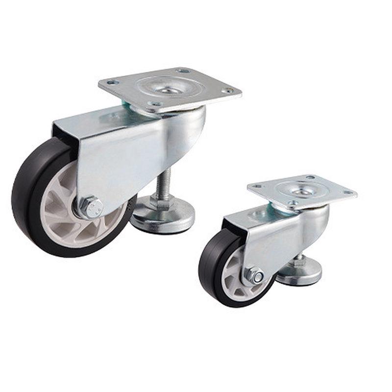 中重型水平调节机4寸5寸带脚杯万向轮子平板搬运大型设备工业脚轮