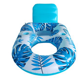 供应现货水上充气枫叶浮排泳池沙滩靠背座椅躺椅戏水娱乐浮床