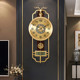 新中式 钟表 轻奢黄铜挂墙时钟客厅家用高档挂钟创意鹿头静音表新款