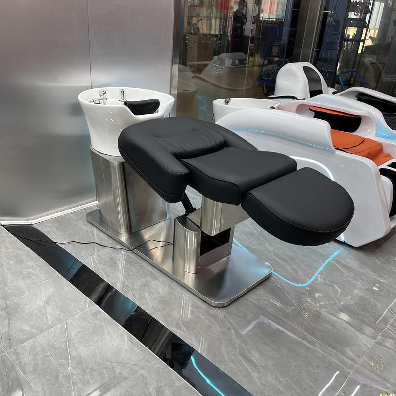 gy网红洗头床分体式理发店发廊旋转床多功p能电动冲美容养发升降