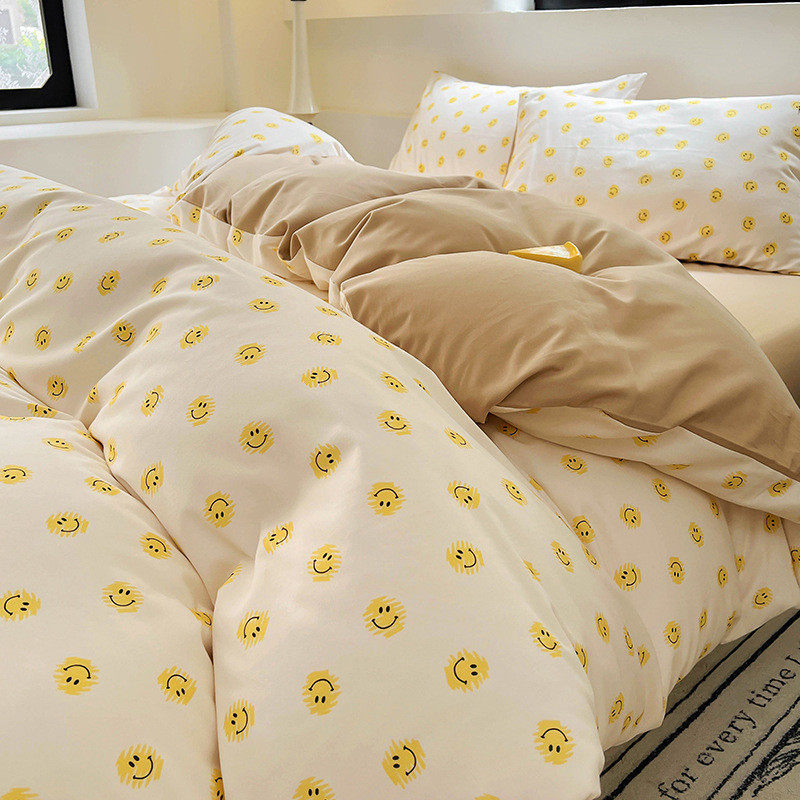 磨毛都市菱格秋冬加厚北欧简约四件套全棉1.5m1.8米被套床单保暖