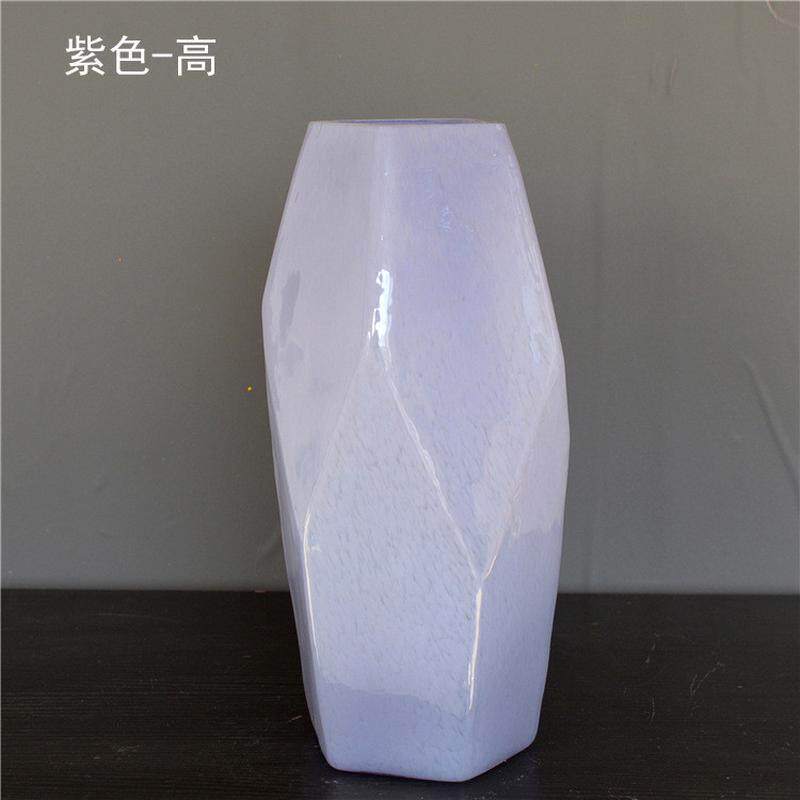 欧式简约时尚多面插花客厅电视背景墙玻璃花瓶花器装饰礼品摆件