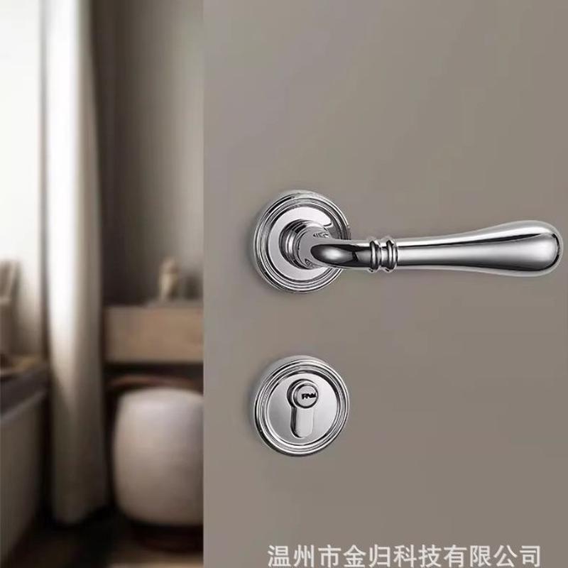 美式简约法式卧室门锁门锁室内木门把手静音房门锁具轻奢现代分体