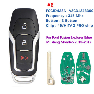 适用于福特3键智能钥匙 M3N-A2C31243300 49 Chip 315MHZ