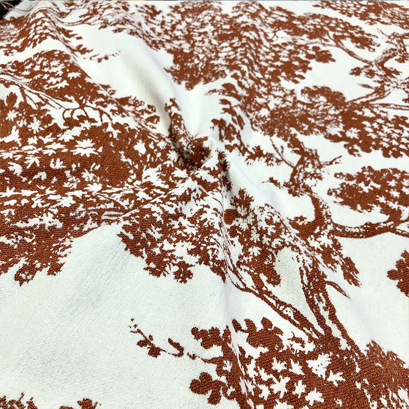 现货批发2.8米/3.2宽幅雪尼尔法式复古提花桔色抱枕箱包桌布面料
