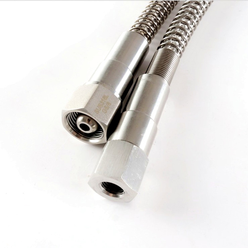 热销316l不锈钢高压软管高压金属连接npt1/4内螺纹钢瓶气瓶波纹管