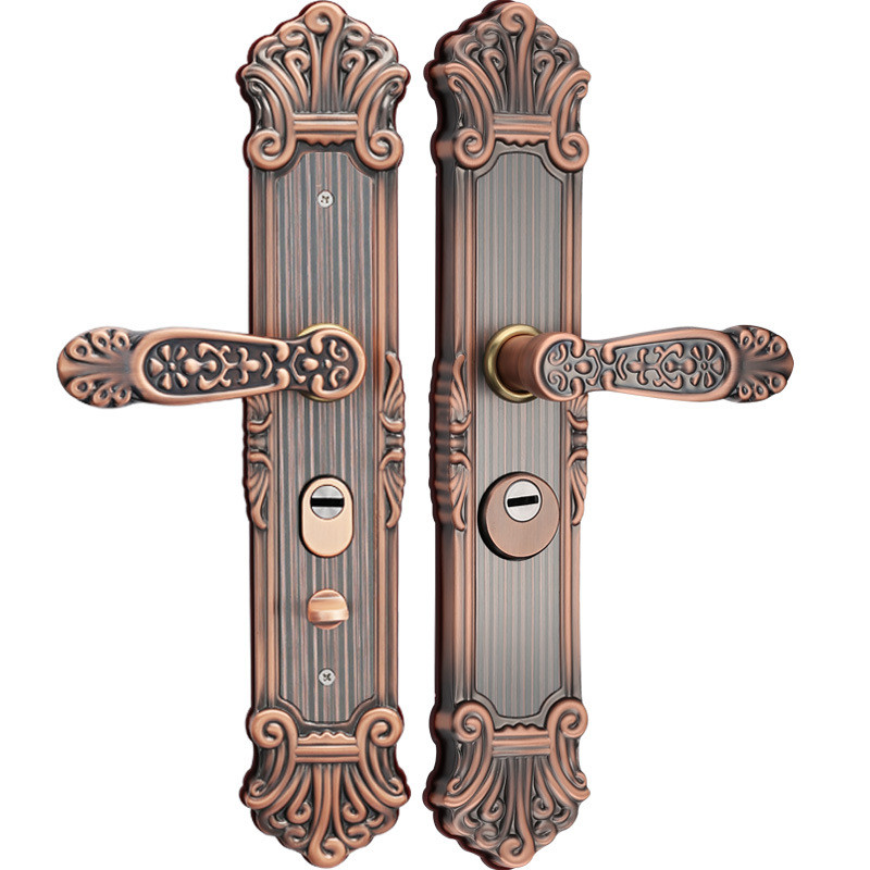 欧式不锈钢撬大木门锁具家用防防盗门锁套装通用型门把手锁体c级