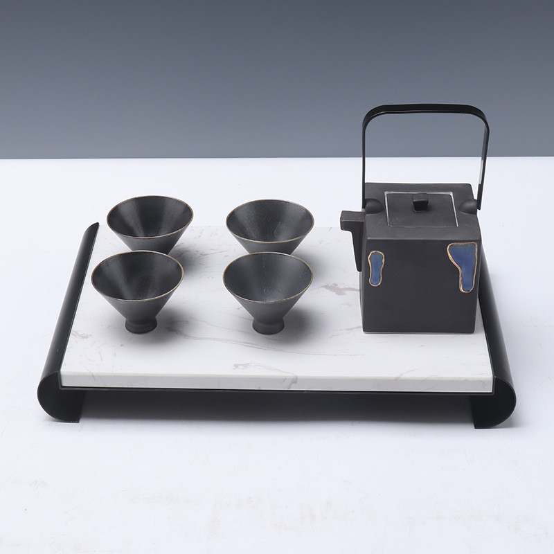热销托盘现代茶具新中式组合套装客厅茶室茶几书房装饰样板间桌面