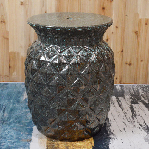 热销简约亮光陶瓷凳子几何造型圆柱家用客厅阳台酒店复古摆中式摆