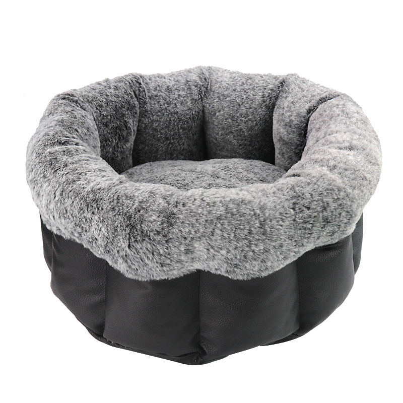 厂家直供新款冬季保暖猫窝加厚毛绒圆形宠物窝狗窝深度睡眠窝
