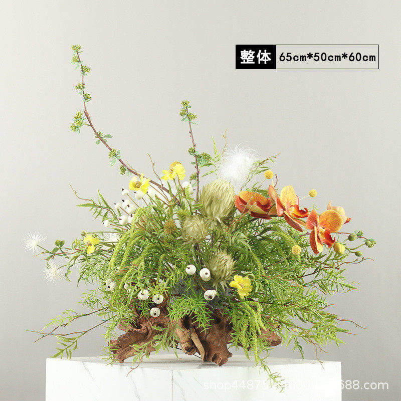 餐盘新中式餐桌仿真花艺套装样板房花艺摆件酒店简约绿植软装饰品,家居饰品,仿真花/假花,淘宝优惠券,粉丝福利购,淘宝优惠卷