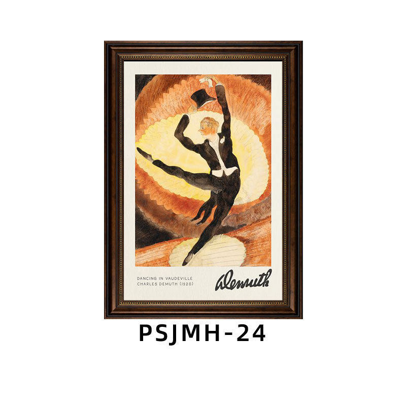 埃贡席勒西餐厅装饰画人物肖像油画复古挂画文艺清吧中古风壁画