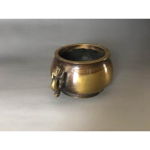 古玩宣德龙耳炉大明铜器金属工艺品香炉摆件