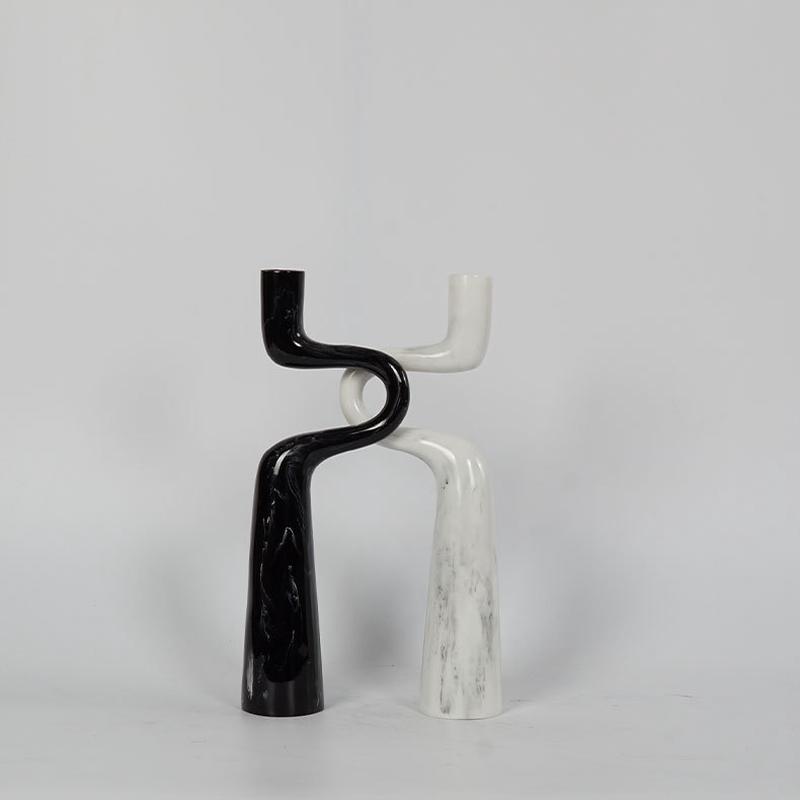 热销家居饰品轻奢样板间双立烛台摆件售楼处客厅餐厅摆饰软装现代