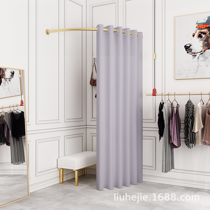 c型简易试衣间商场活动临时更衣室门帘换衣室落地可拆卸服装店架