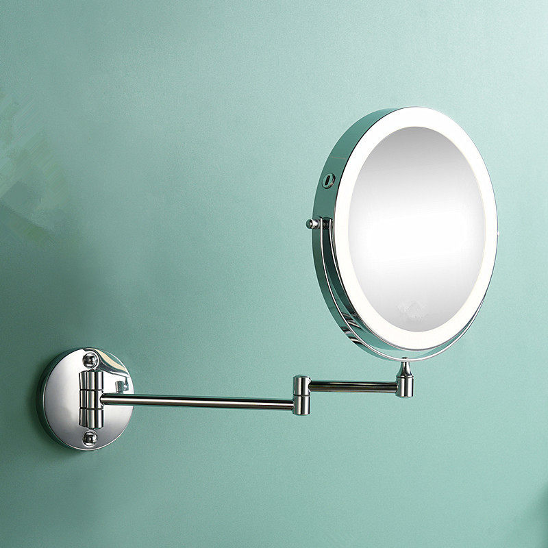 9镜子大号折叠浴室镜酒店伸缩放大化妆镜双面led英寸带灯梳妆镜