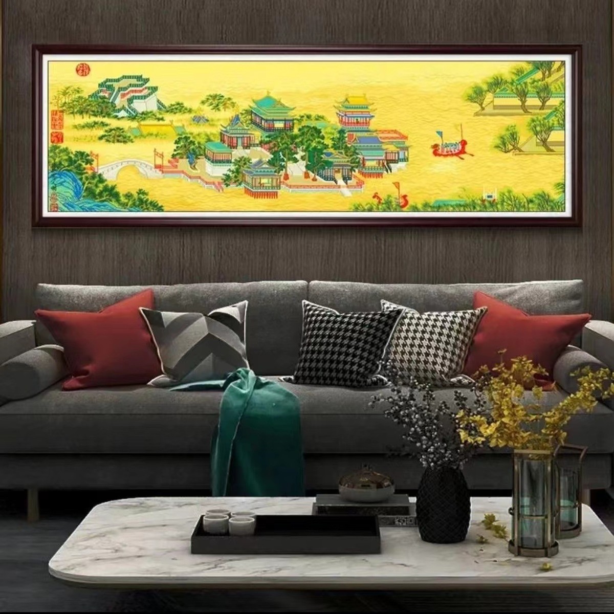 清明上河图新版十字绣新款客厅书房线绣自己绣满绣风景十字绣