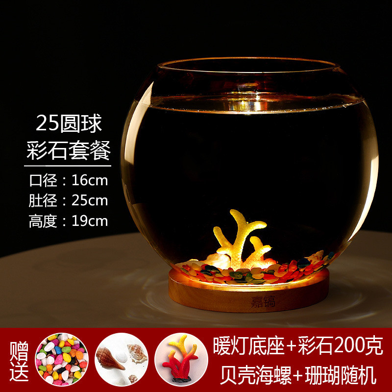 生态金鱼缸客厅鱼缸迷你桌面斗水族箱小鱼缸小型玻璃微办公室景观