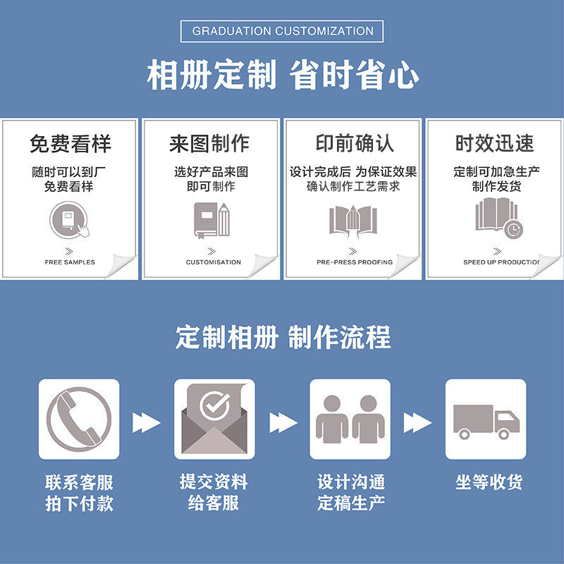 幼儿园皮质毕业相册亚克力烫金封面同学录大学新款毕业纪念册影集